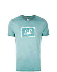 mintgrünes bedrucktes T-Shirt mit einem Rundhalsausschnitt von CP Company
