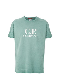 mintgrünes bedrucktes T-Shirt mit einem Rundhalsausschnitt von CP Company