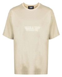 mintgrünes bedrucktes T-Shirt mit einem Rundhalsausschnitt von Enterprise Japan