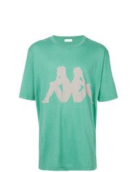mintgrünes bedrucktes T-Shirt mit einem Rundhalsausschnitt von Faith Connexion