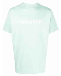 mintgrünes bedrucktes T-Shirt mit einem Rundhalsausschnitt von Family First