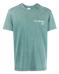 mintgrünes bedrucktes T-Shirt mit einem Rundhalsausschnitt von Fay