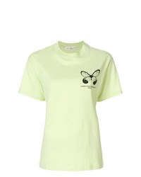 mintgrünes bedrucktes T-Shirt mit einem Rundhalsausschnitt von Golden Goose Deluxe Brand