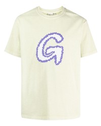 mintgrünes bedrucktes T-Shirt mit einem Rundhalsausschnitt von Gramicci