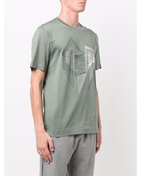 mintgrünes bedrucktes T-Shirt mit einem Rundhalsausschnitt von Z Zegna