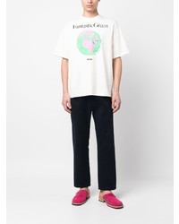 mintgrünes bedrucktes T-Shirt mit einem Rundhalsausschnitt von MSGM