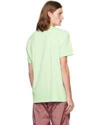 mintgrünes bedrucktes T-Shirt mit einem Rundhalsausschnitt von Moncler