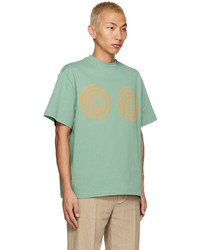 mintgrünes bedrucktes T-Shirt mit einem Rundhalsausschnitt von Jacquemus
