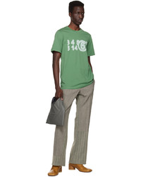 mintgrünes bedrucktes T-Shirt mit einem Rundhalsausschnitt von MM6 MAISON MARGIELA