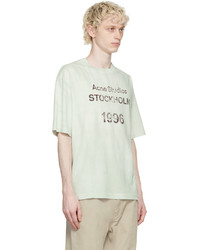 mintgrünes bedrucktes T-Shirt mit einem Rundhalsausschnitt von Acne Studios