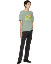 mintgrünes bedrucktes T-Shirt mit einem Rundhalsausschnitt von Carne Bollente