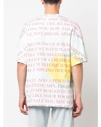 mintgrünes bedrucktes T-Shirt mit einem Rundhalsausschnitt von Bianca Saunders