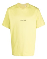 mintgrünes bedrucktes T-Shirt mit einem Rundhalsausschnitt von Helmut Lang