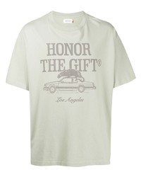 mintgrünes bedrucktes T-Shirt mit einem Rundhalsausschnitt von HONOR THE GIFT