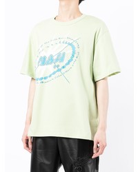 mintgrünes bedrucktes T-Shirt mit einem Rundhalsausschnitt von Misbhv