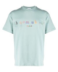 mintgrünes bedrucktes T-Shirt mit einem Rundhalsausschnitt von Ih Nom Uh Nit
