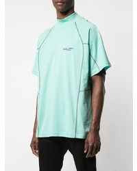 mintgrünes bedrucktes T-Shirt mit einem Rundhalsausschnitt von Calvin Klein 205W39nyc