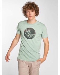 mintgrünes bedrucktes T-Shirt mit einem Rundhalsausschnitt von Just Rhyse