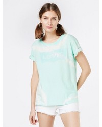 mintgrünes bedrucktes T-Shirt mit einem Rundhalsausschnitt von Levi's