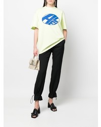 mintgrünes bedrucktes T-Shirt mit einem Rundhalsausschnitt von Ader Error
