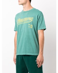 mintgrünes bedrucktes T-Shirt mit einem Rundhalsausschnitt von Pleasures