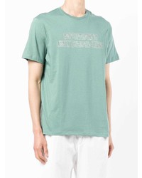 mintgrünes bedrucktes T-Shirt mit einem Rundhalsausschnitt von Armani Exchange