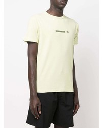 mintgrünes bedrucktes T-Shirt mit einem Rundhalsausschnitt von Stone Island