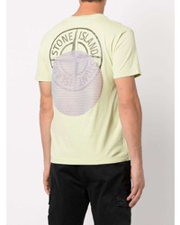 mintgrünes bedrucktes T-Shirt mit einem Rundhalsausschnitt von Stone Island