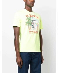 mintgrünes bedrucktes T-Shirt mit einem Rundhalsausschnitt von MC2 Saint Barth
