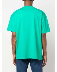 mintgrünes bedrucktes T-Shirt mit einem Rundhalsausschnitt von MSGM