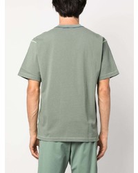 mintgrünes bedrucktes T-Shirt mit einem Rundhalsausschnitt von Stone Island