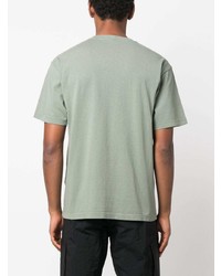 mintgrünes bedrucktes T-Shirt mit einem Rundhalsausschnitt von Stone Island