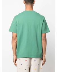 mintgrünes bedrucktes T-Shirt mit einem Rundhalsausschnitt von MAISON KITSUNÉ