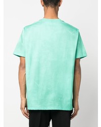 mintgrünes bedrucktes T-Shirt mit einem Rundhalsausschnitt von Balmain