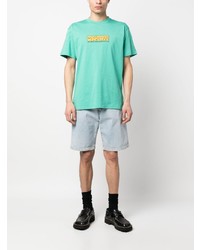 mintgrünes bedrucktes T-Shirt mit einem Rundhalsausschnitt von Carhartt WIP