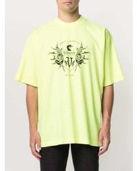 mintgrünes bedrucktes T-Shirt mit einem Rundhalsausschnitt von Vetements