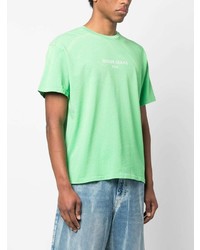 mintgrünes bedrucktes T-Shirt mit einem Rundhalsausschnitt von GUESS USA