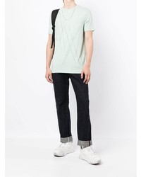 mintgrünes bedrucktes T-Shirt mit einem Rundhalsausschnitt von Armani Exchange