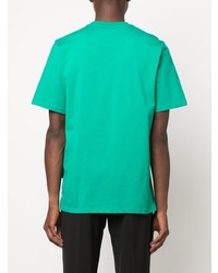 mintgrünes bedrucktes T-Shirt mit einem Rundhalsausschnitt von MSGM
