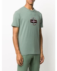 mintgrünes bedrucktes T-Shirt mit einem Rundhalsausschnitt von Stone Island