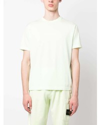 mintgrünes bedrucktes T-Shirt mit einem Rundhalsausschnitt von Stone Island