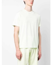 mintgrünes bedrucktes T-Shirt mit einem Rundhalsausschnitt von Stone Island