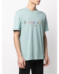 mintgrünes bedrucktes T-Shirt mit einem Rundhalsausschnitt von Ih Nom Uh Nit