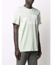 mintgrünes bedrucktes T-Shirt mit einem Rundhalsausschnitt von The North Face