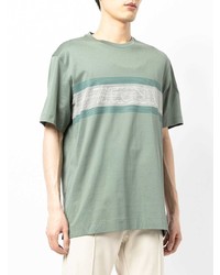mintgrünes bedrucktes T-Shirt mit einem Rundhalsausschnitt von Ermenegildo Zegna
