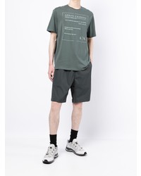 mintgrünes bedrucktes T-Shirt mit einem Rundhalsausschnitt von Armani Exchange