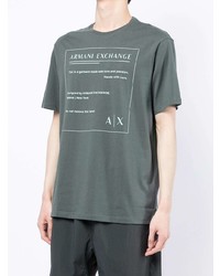 mintgrünes bedrucktes T-Shirt mit einem Rundhalsausschnitt von Armani Exchange