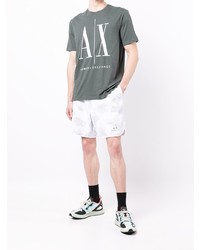 mintgrünes bedrucktes T-Shirt mit einem Rundhalsausschnitt von Armani Exchange