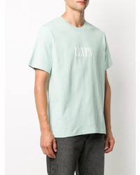 mintgrünes bedrucktes T-Shirt mit einem Rundhalsausschnitt von Levi's