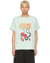 mintgrünes bedrucktes T-Shirt mit einem Rundhalsausschnitt von LU'U DAN